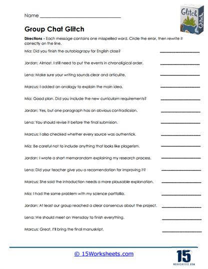 Chat Cleanup Worksheet