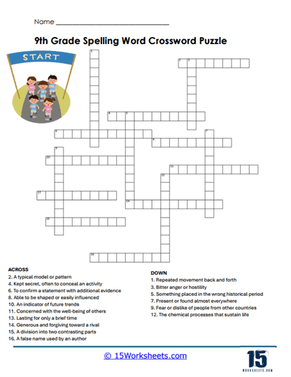 Clue Crossing Worksheet