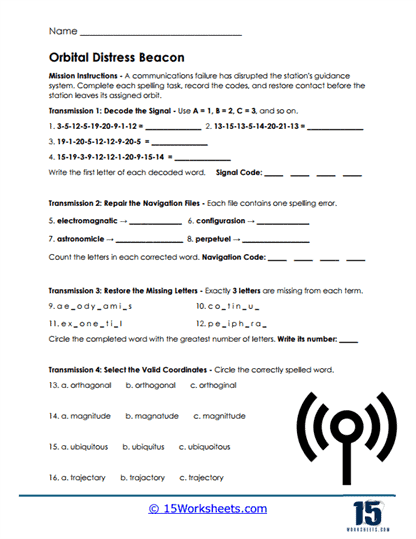 Orbital Beacon Worksheet