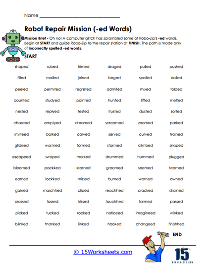 Robot Route Worksheet