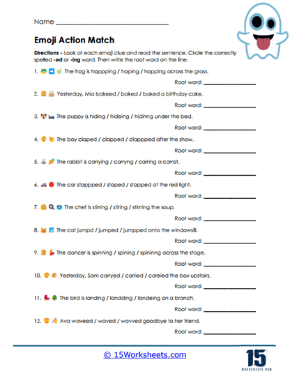 Emoji Actions Worksheet
