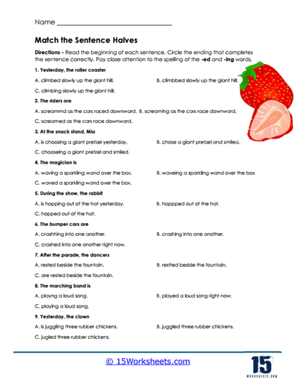 Sentence Partners Worksheet