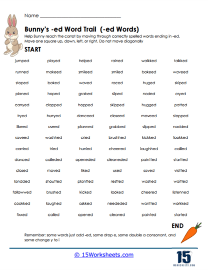 Bunny Trail Worksheet