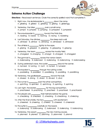 Action Trials Worksheet