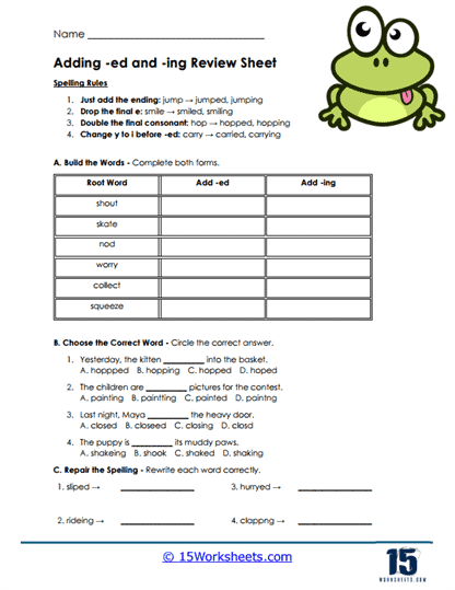 Ending Review Worksheet