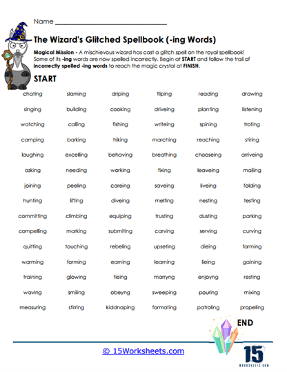Wizard Trail Worksheet