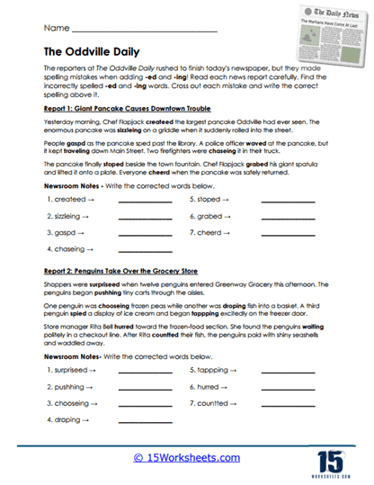 Newsroom Corrections Worksheet