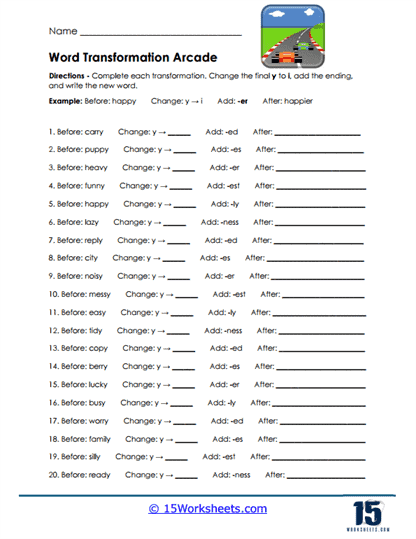 Word Arcade Worksheet