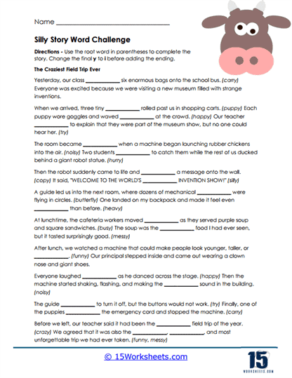 Silly Trip Worksheet