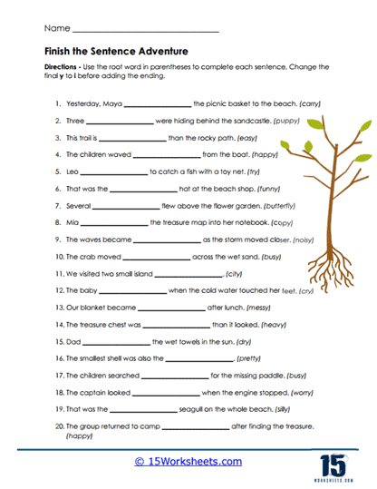 Beach Adventure Worksheet