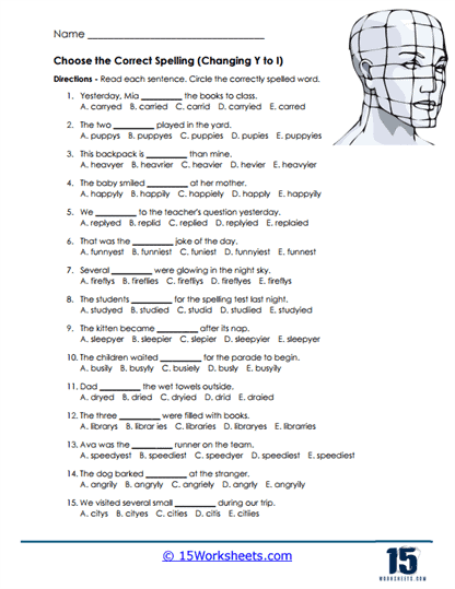 Spelling Choice Worksheet