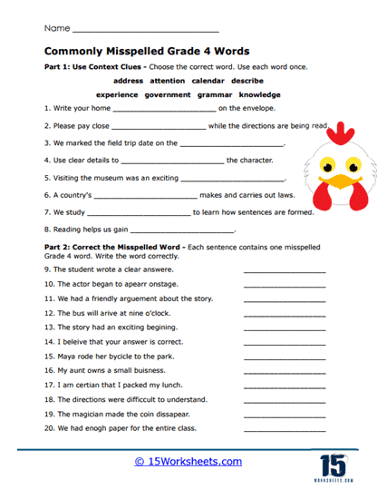 Fourth Focus Worksheet