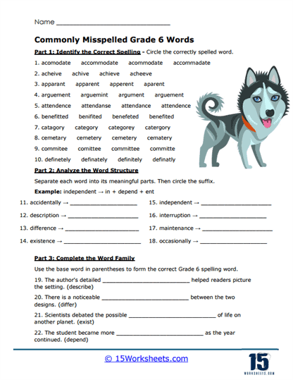 Sixth Structure Worksheet