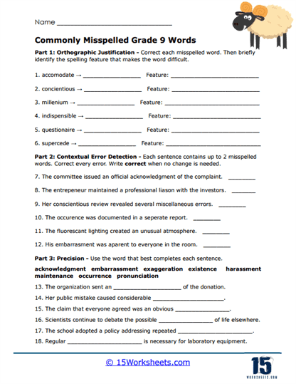 Ninth Analysis Worksheet