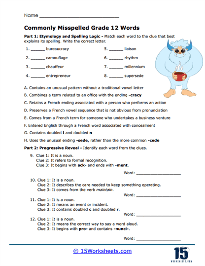 Twelfth Reasoning Worksheet