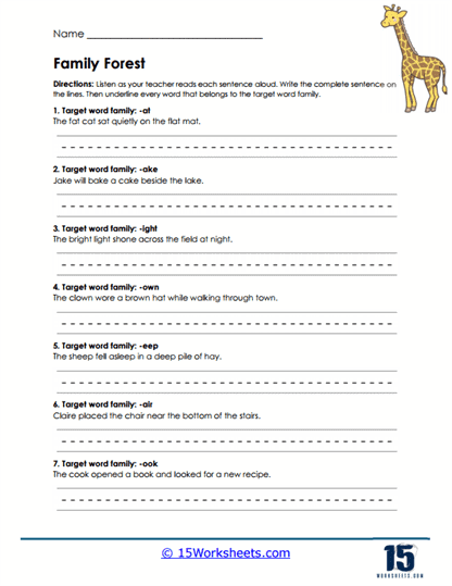 Family Forest Worksheet