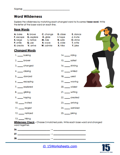 Wilderness Match Worksheet