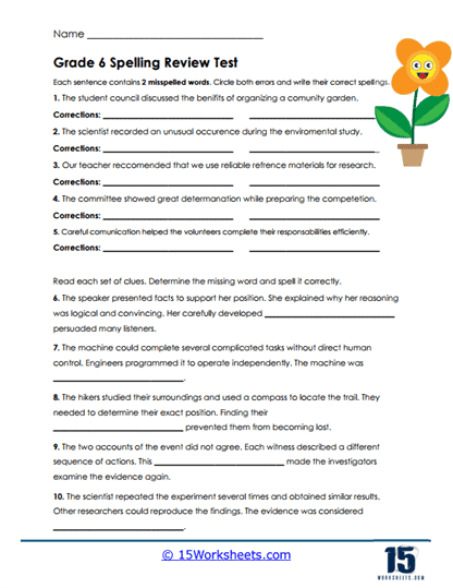 Sixth Analysis Worksheet