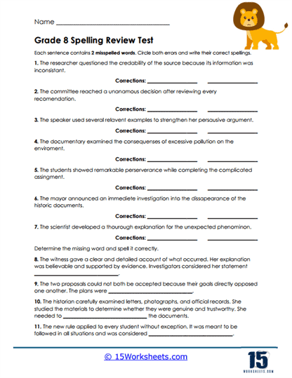 Eighth Analysis Worksheet
