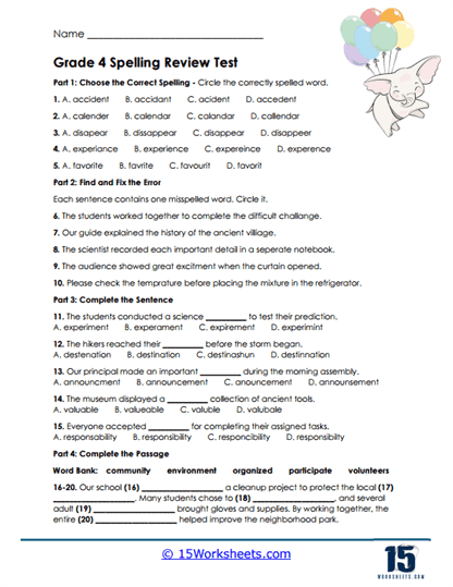 Fourth Challenge Worksheet