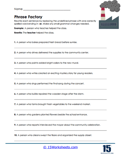 Phrase Factory Worksheet